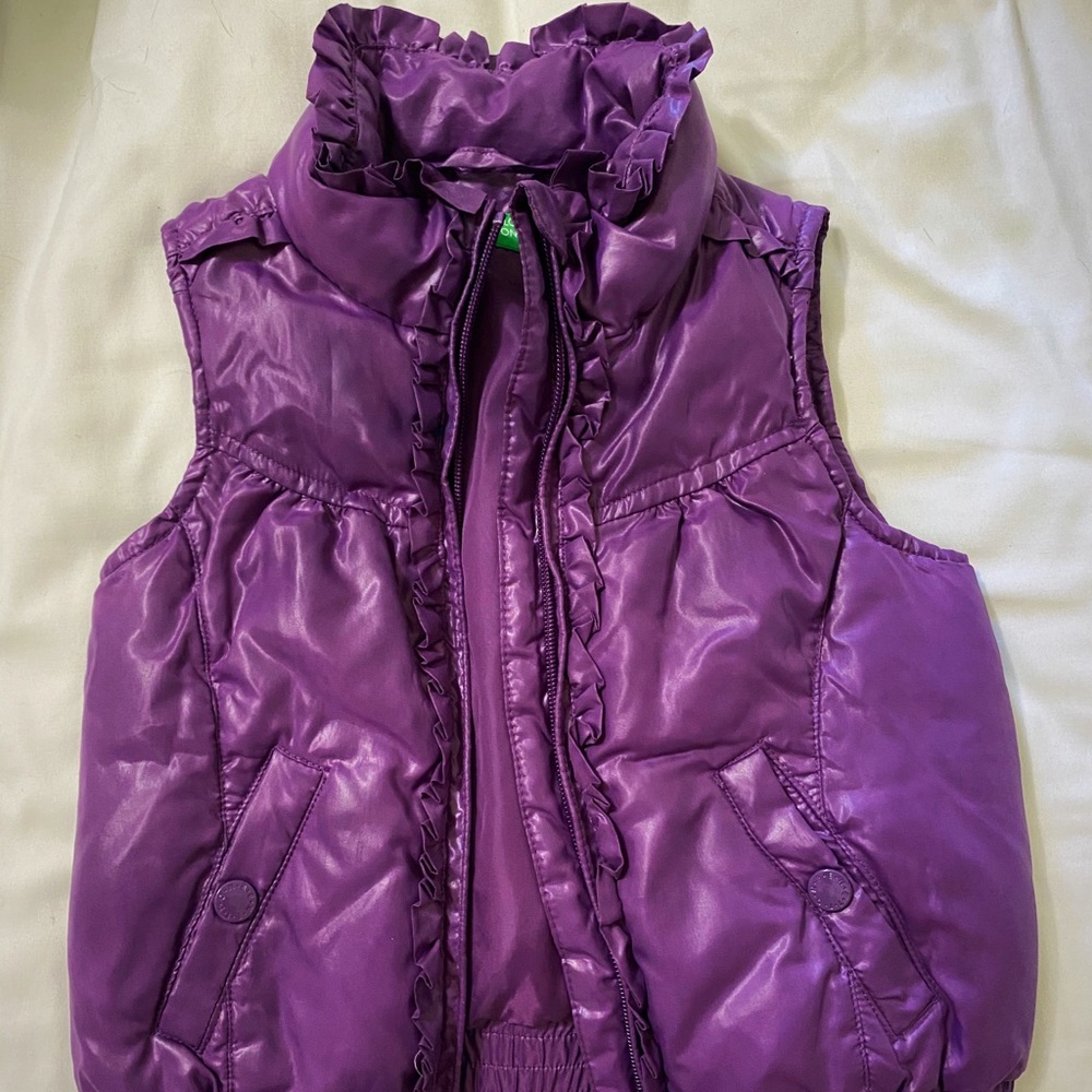 Kids Benetton Purple Vest Puffer